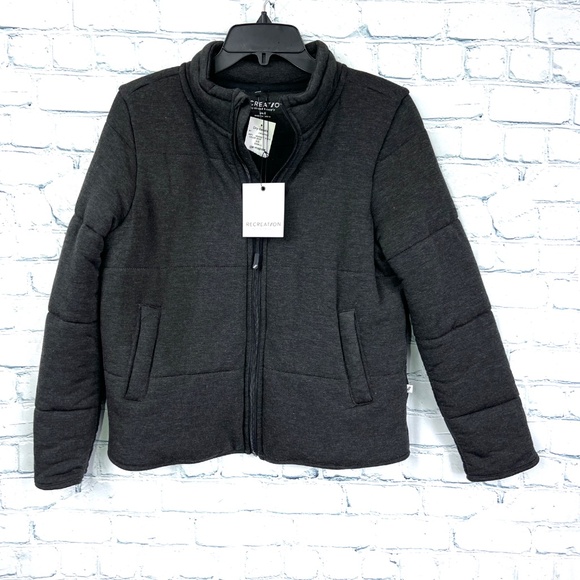 NWT🤩 |•RECREATION•| Super Soft Grey Quilted Jacket/Sweatshirt Size Small - Picture 5 of 16